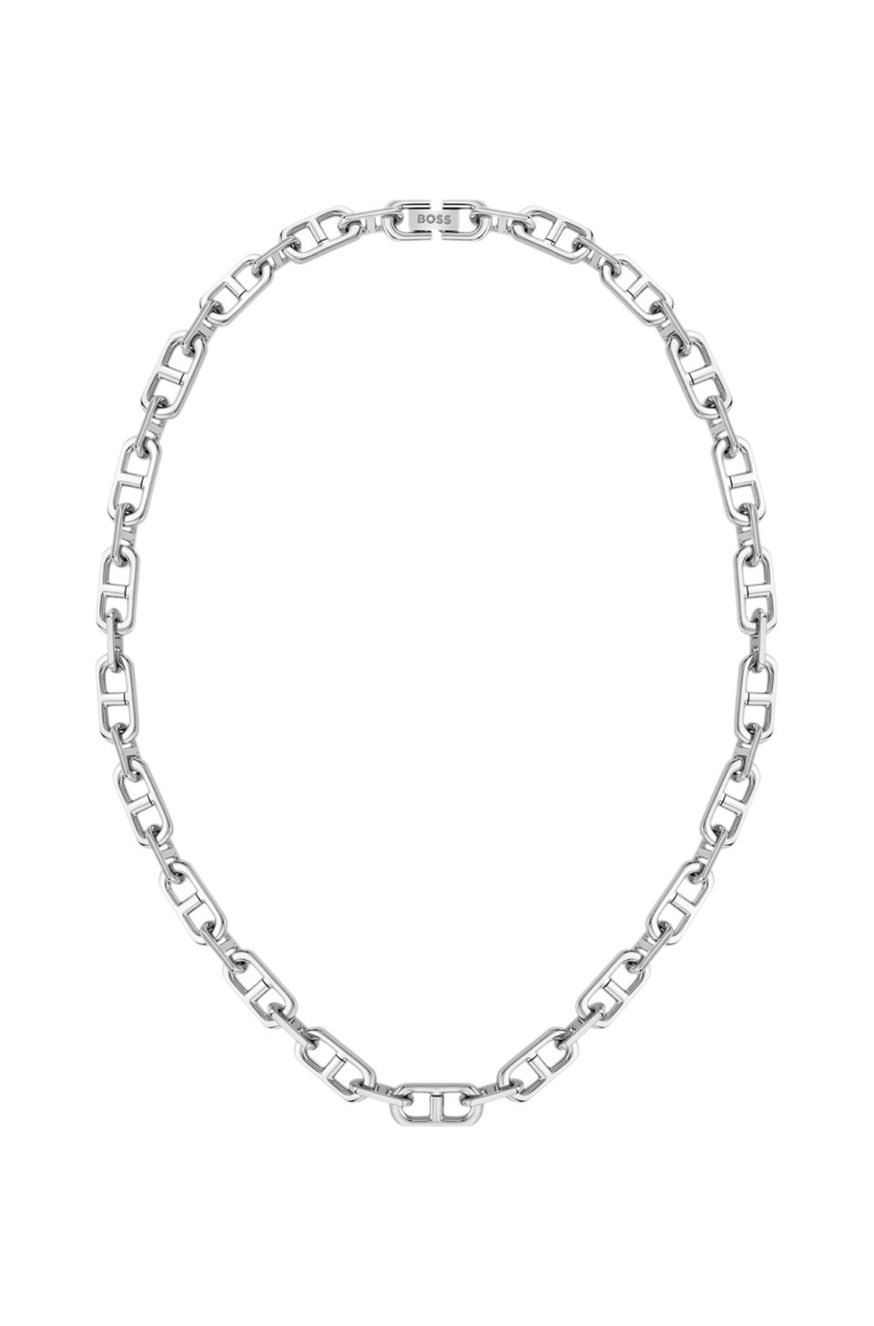 Brushed and polished chain necklace