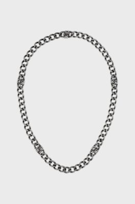 Chain necklace with Double B monograms, Silver tone