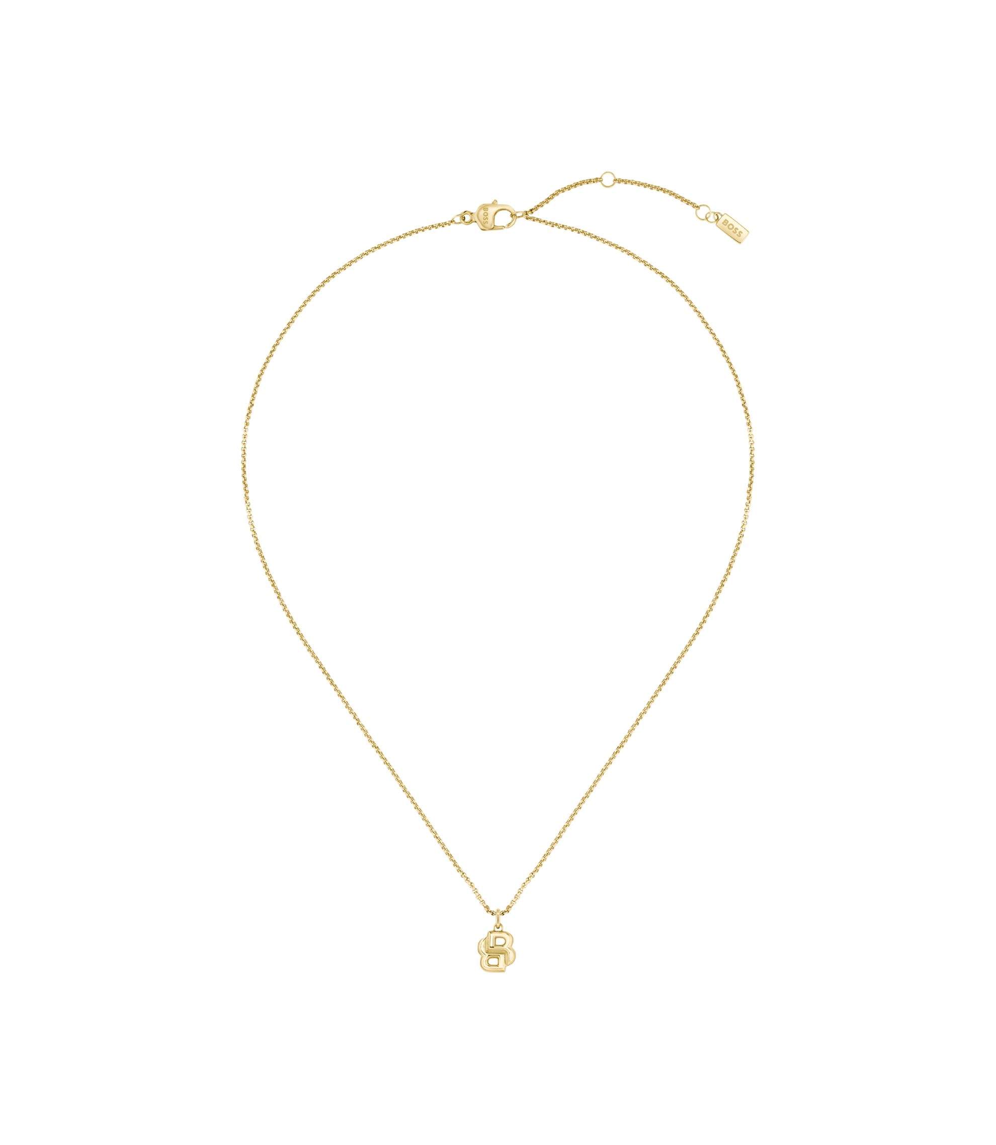 Goldfarbene Halskette mit Double-B-Monogramm als Anhänger