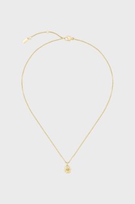 Gold-tone necklace with Double B monogram pendant, Gold tone