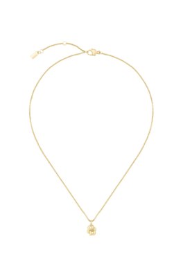 Boss Gold-tone necklace with Double B monogram pendant hängsmycken dam – bild 2