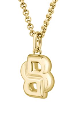 Gold-tone necklace with Double B monogram pendant, Gold tone