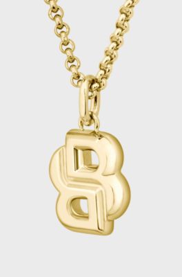 Guldf&auml;rgat halsband med Double B-berlock, Guldf&auml;rg