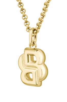 Boss Gold-tone necklace with Double B monogram pendant hängsmycken dam – bild 4