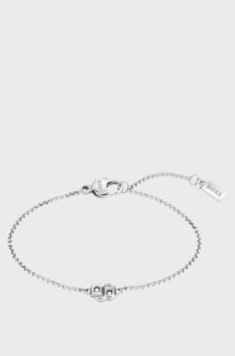 Bracelet argent&eacute; &agrave; monogramme Double&nbsp;B, Couleur argent&eacute;e