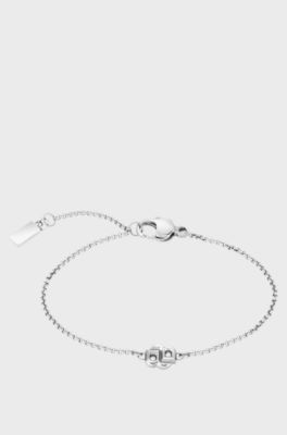 Bracelet argent&eacute; &agrave; monogramme Double&nbsp;B, Couleur argent&eacute;e