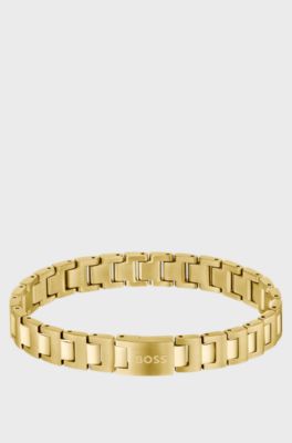 Gold-tone logo-clasp cuff, Gold tone
