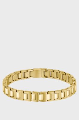 Gold-tone logo-clasp cuff, Gold tone