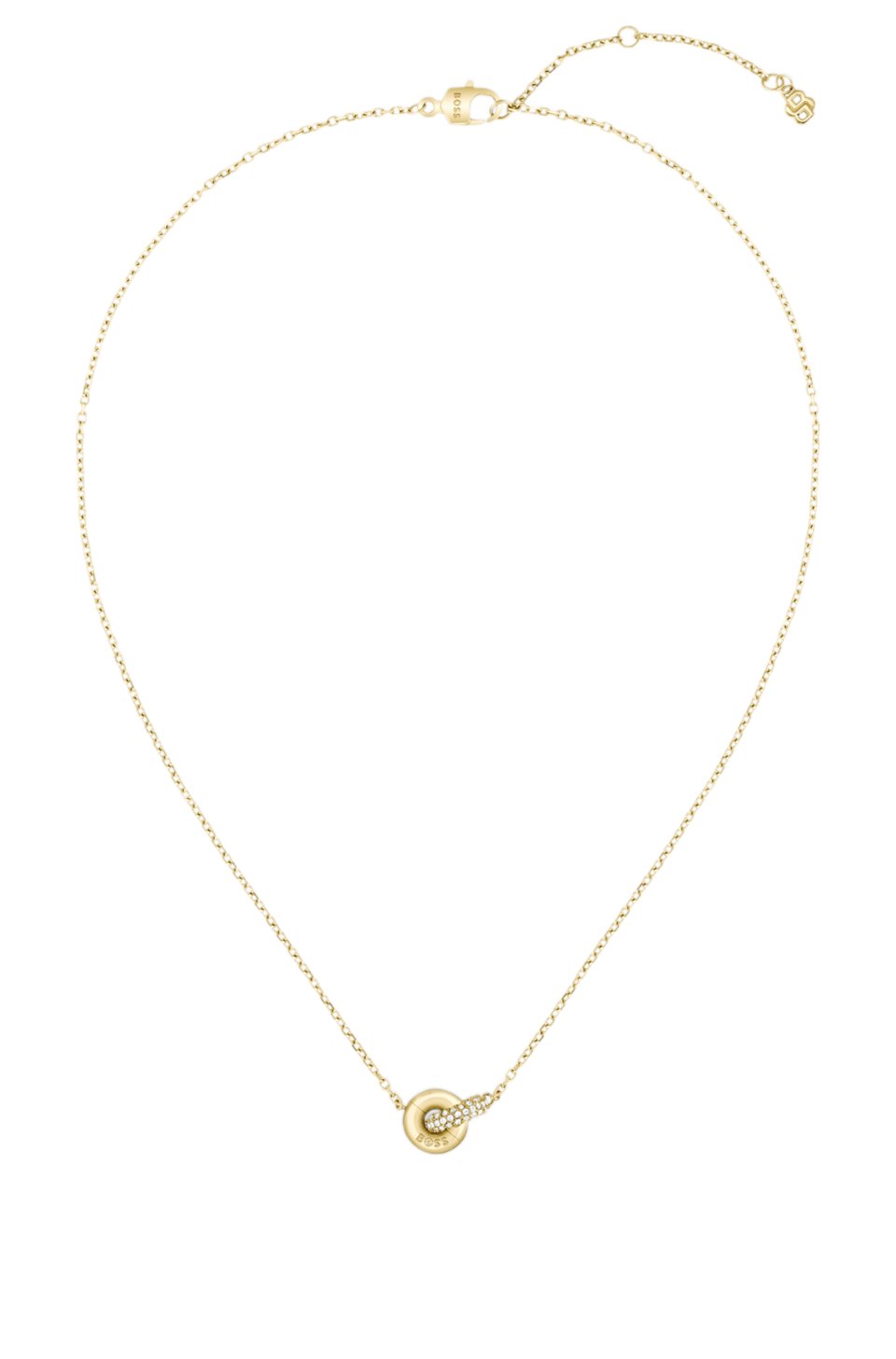 interlocking-hoop necklace with pavé crystals