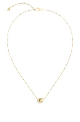 Boss interlocking-hoop necklace with pavé crystals halsband dam – bild 2