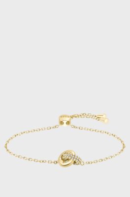 Gold-tone bracelet with intertwined rings, Gold tone