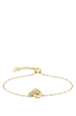 Gold-tone bracelet with intertwined rings, Gold tone