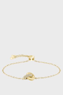 Gold-tone bracelet with intertwined rings, Gold tone