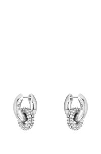 Ohrringe mit Pav&eacute;-Kristallen, Silberfarben