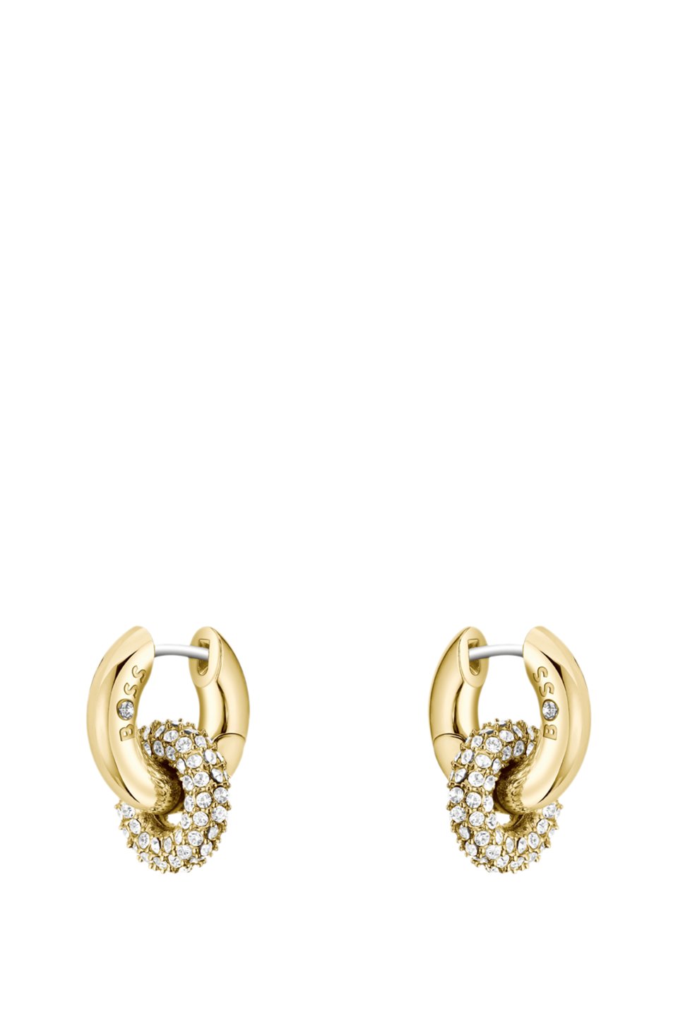 Interlinked-hoop earrings