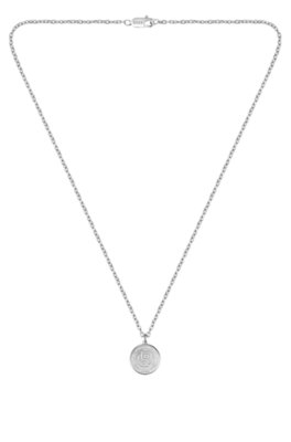 Silver-tone necklace with Double B monogram medallion