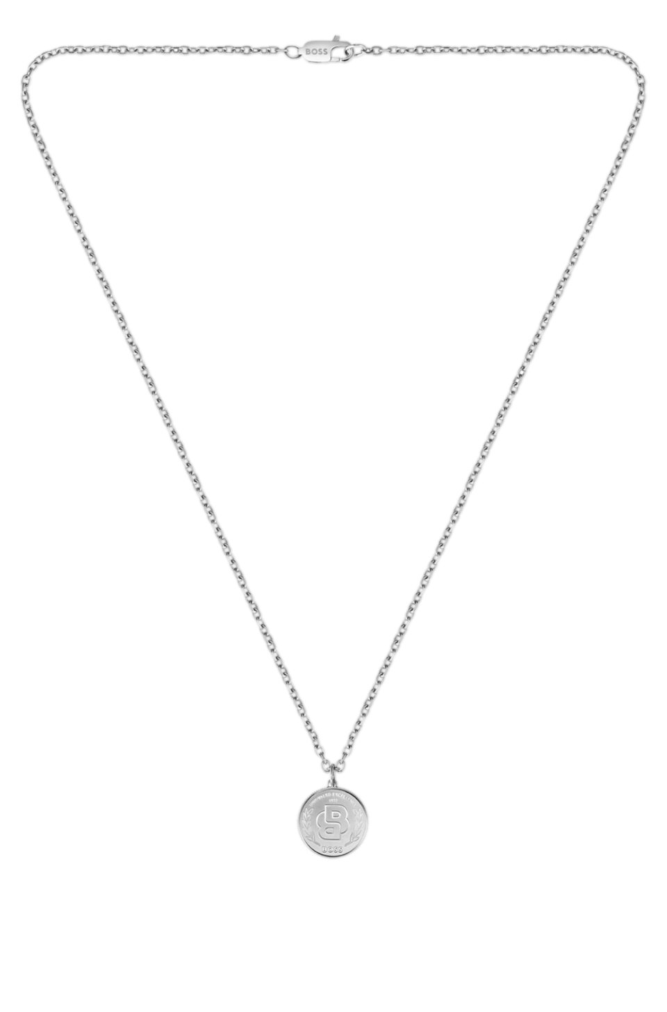 Silver-tone necklace with Double B monogram medallion