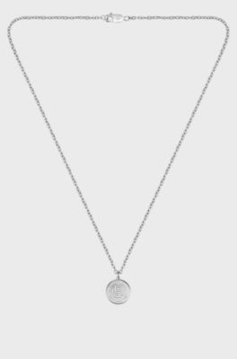 Silver-tone necklace with Double B monogram medallion, Silver tone