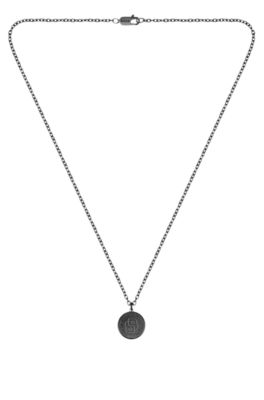Black-plated necklace with Double B monogram medallion, Black