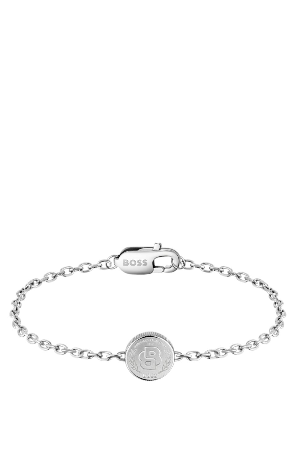 Silver-tone cuff with Double B monogram medallion