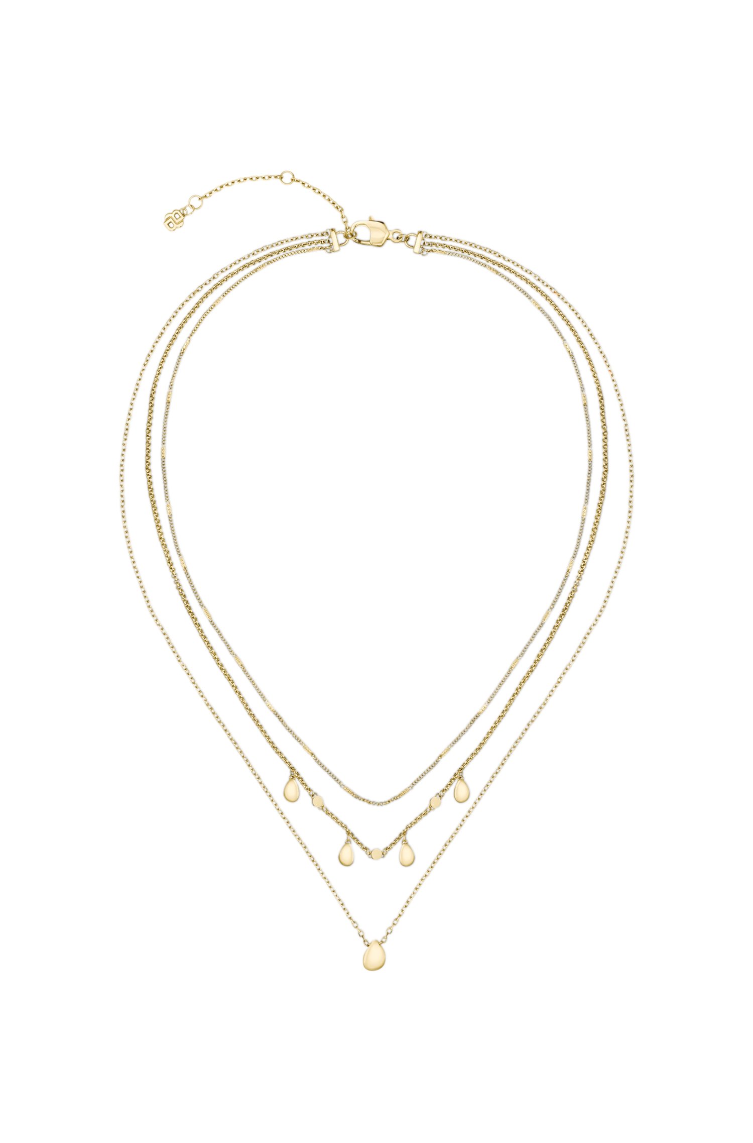 Boss Three-layer gold-tone necklace with droplet charms halsband dam – bild 2