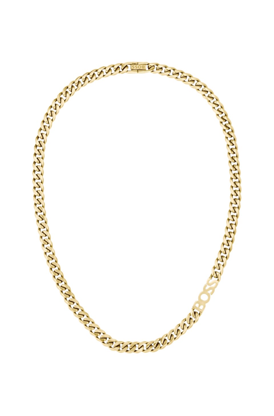Gold-tone curb-chain necklace with logo link