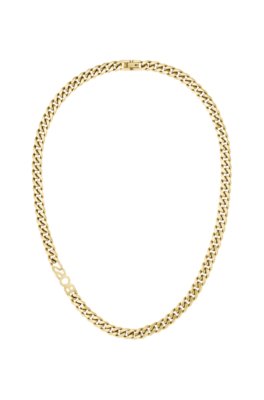 Boss Gold-tone curb-chain necklace with logo link halsband herr – bild 2