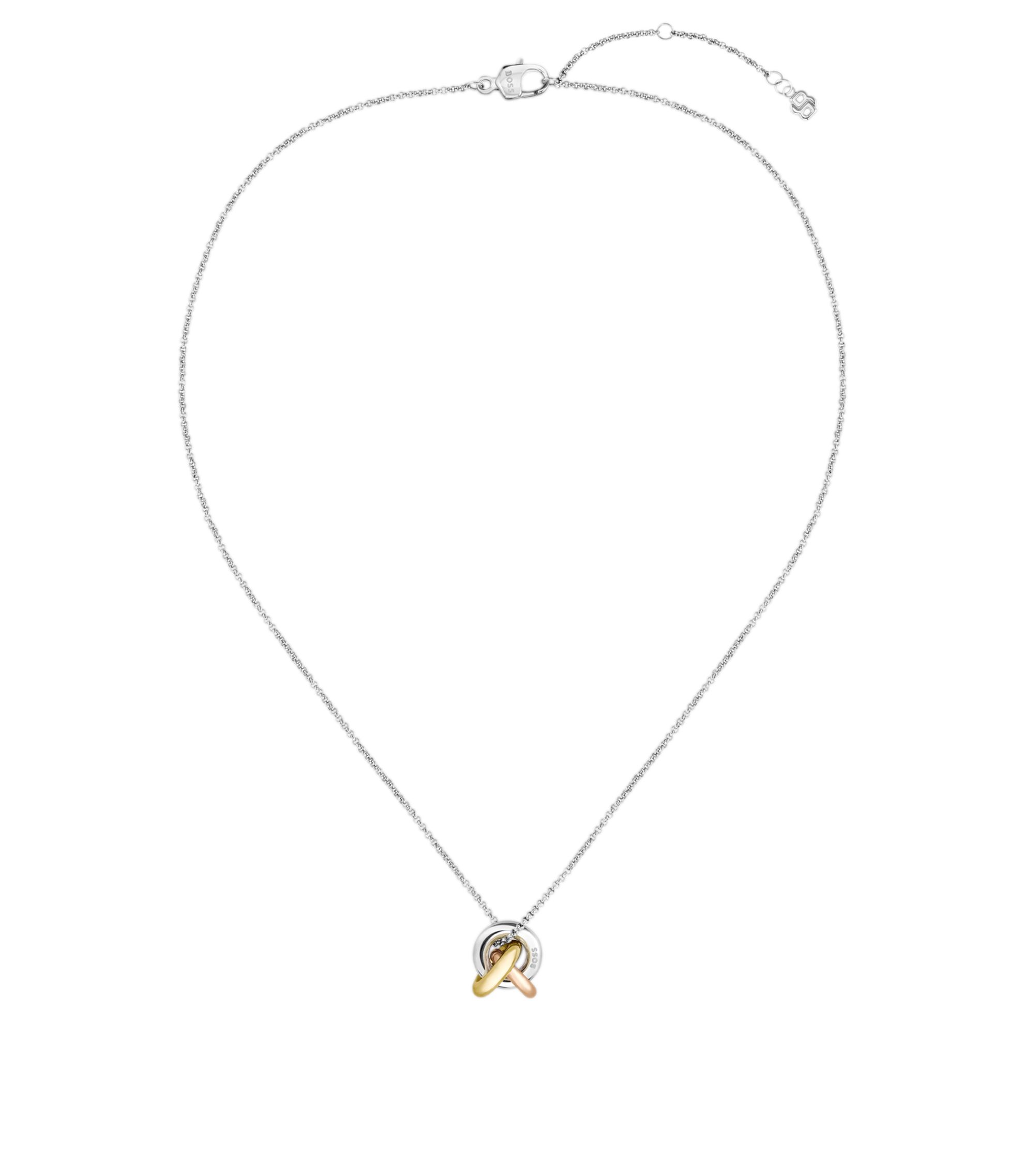 Dreifarbige Halskette im Knoten-Design