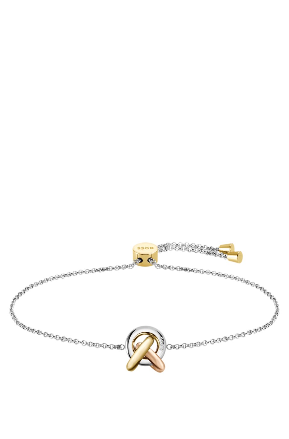 Three-tone bracelet with knot design