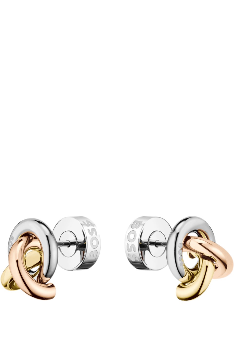 Three-tone knot earrings