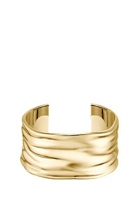 Gold-tone bangle with ripple design