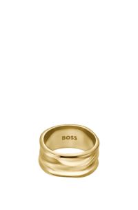 Ring mit Wellen-Design, Goldfarben