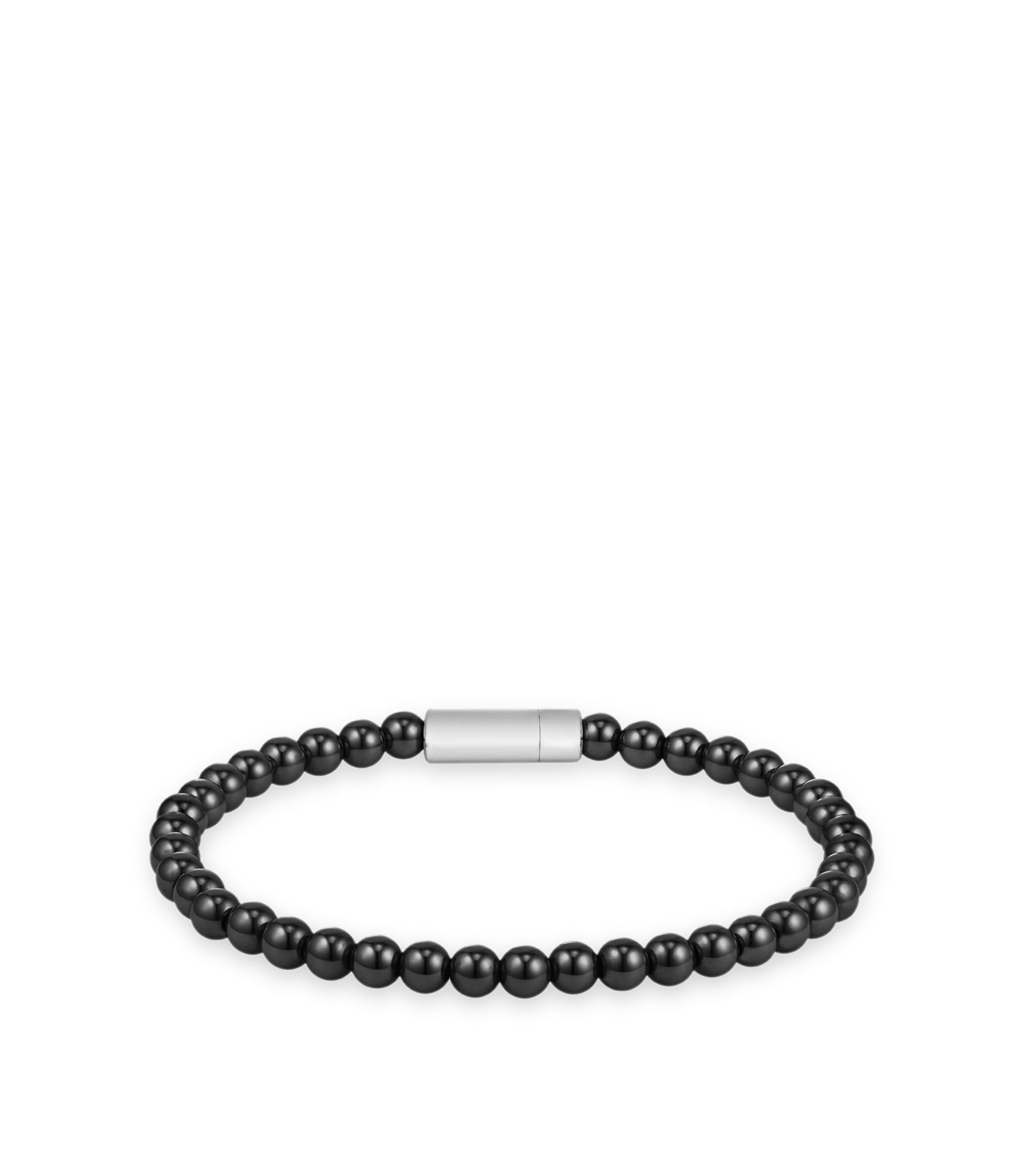 Armband aus Hämatitperlen mit Logo-Verschluss