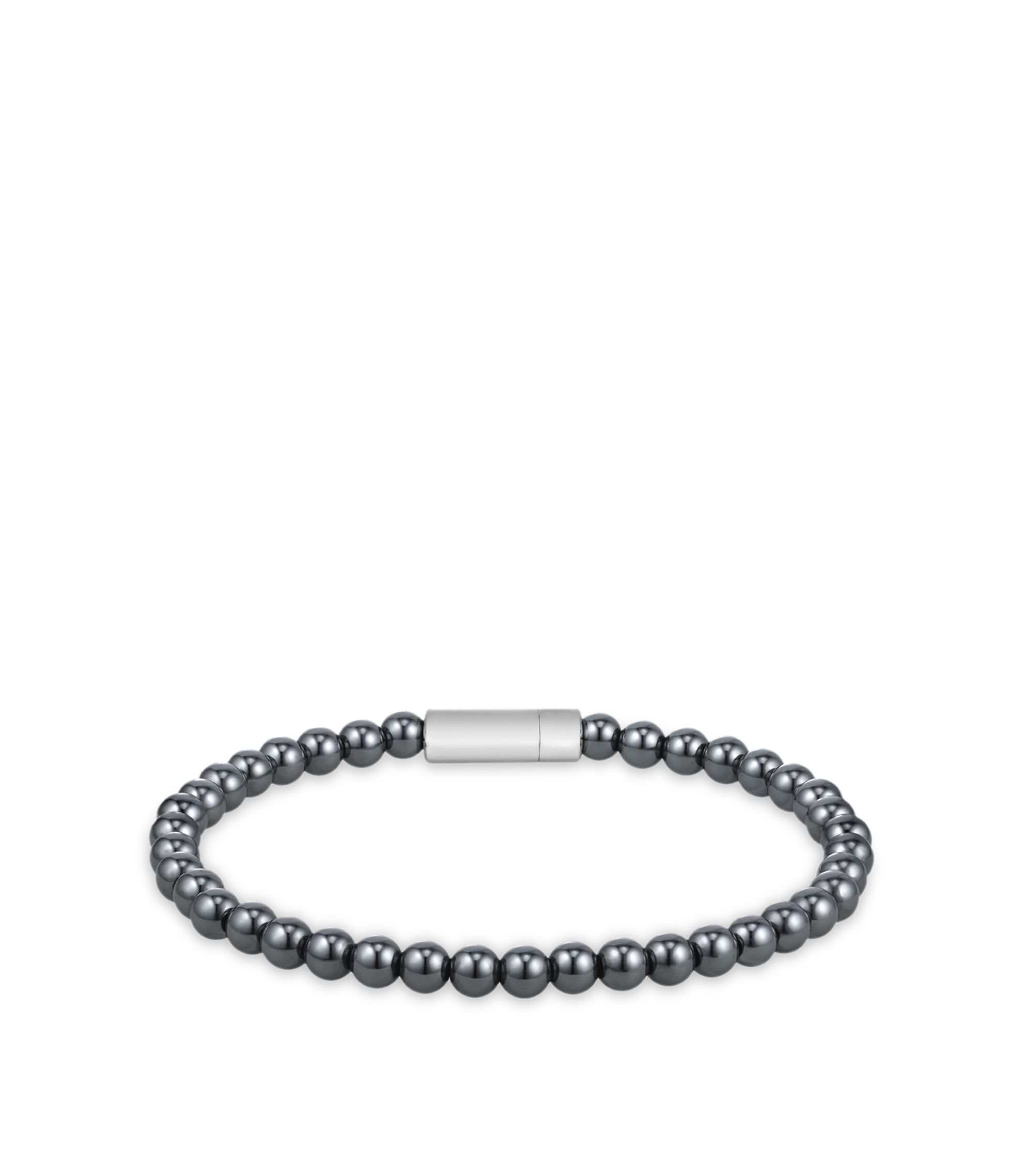 Armband aus Hämatitperlen mit Logo-Verschluss