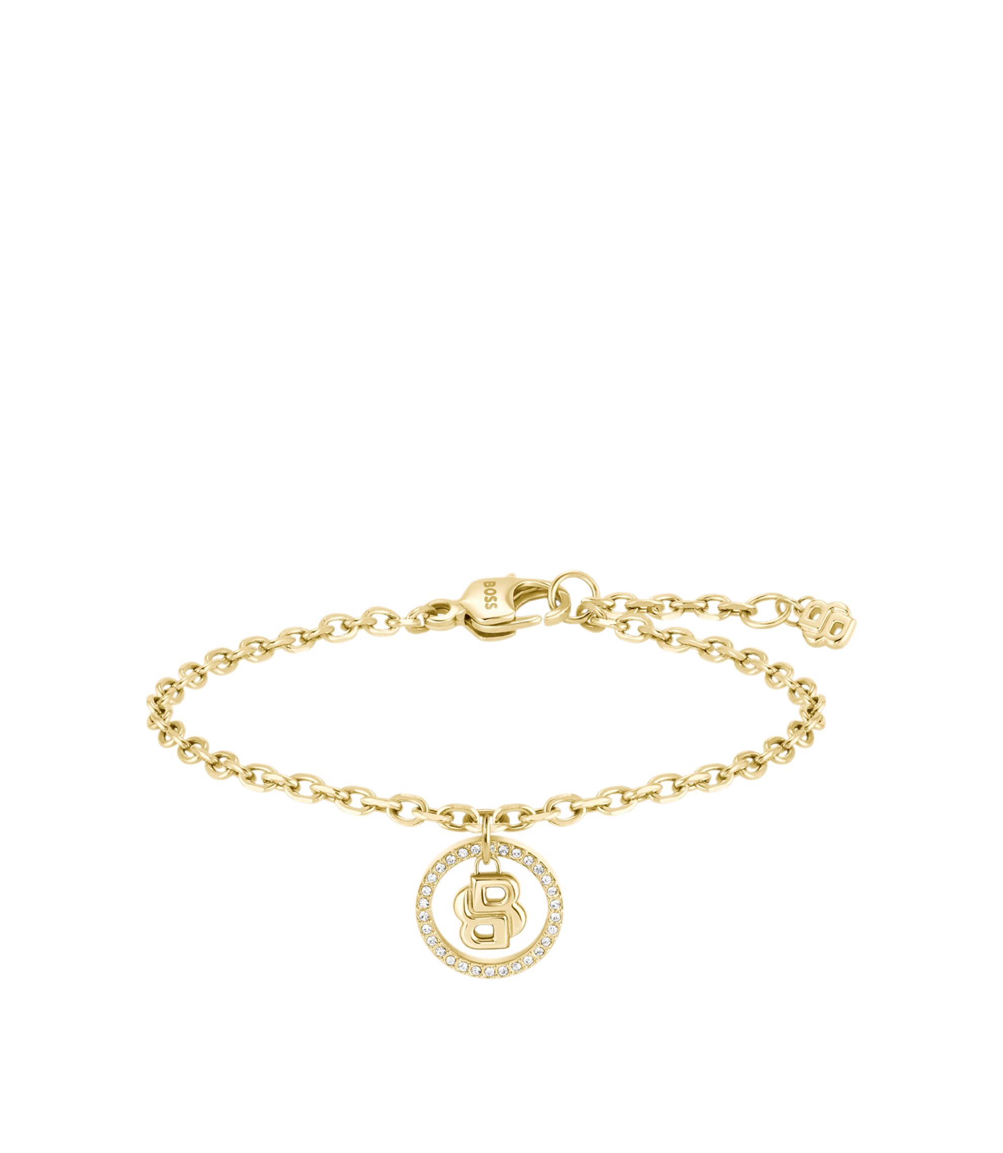 Goldfarbenes Armband mit Double-B-Monogramm-Anhänger