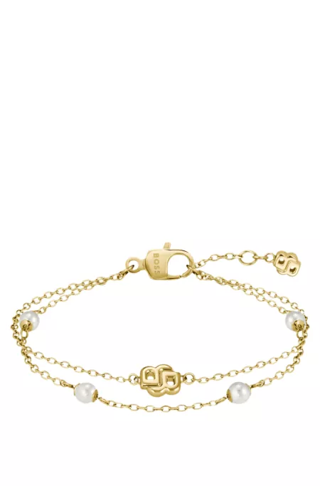 Layered gold-tone bracelet with Double B monogram