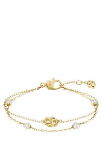 Layered gold-tone bracelet with Double B monogram, Gold tone