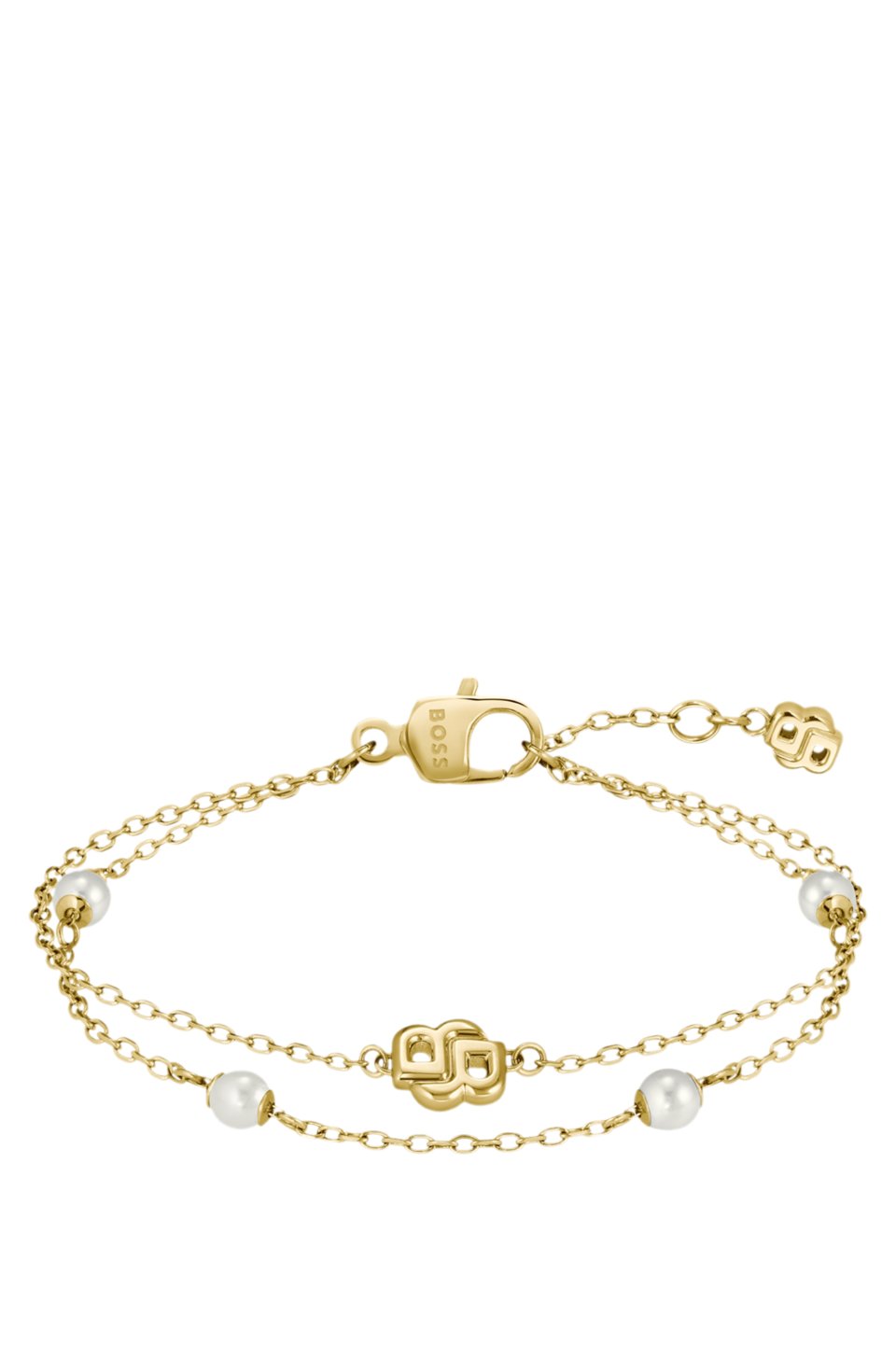 Layered gold-tone bracelet with Double B monogram