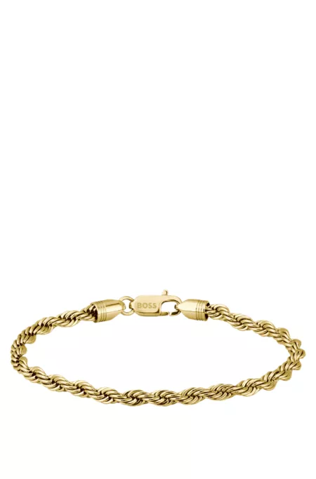 Gold-tone cuff with rope-style chain