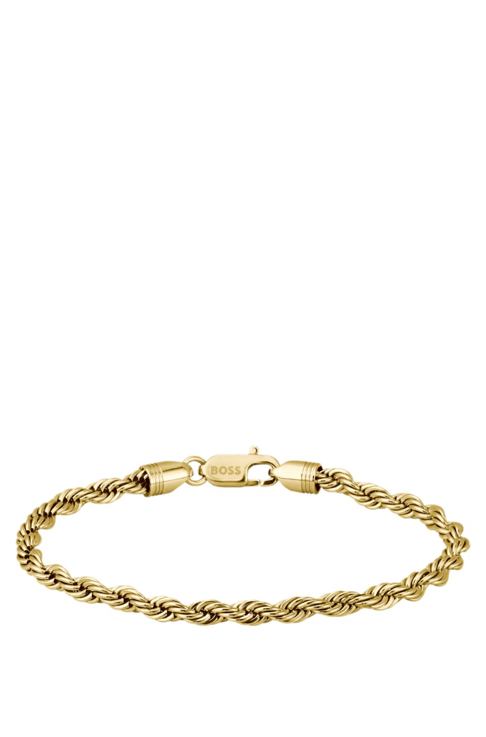 Gold-tone cuff with rope-style chain