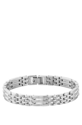 Silver-tone cuff with multi-link design, Silver tone
