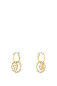 Gold-tone earrings with Double B monogram charm, Gold tone