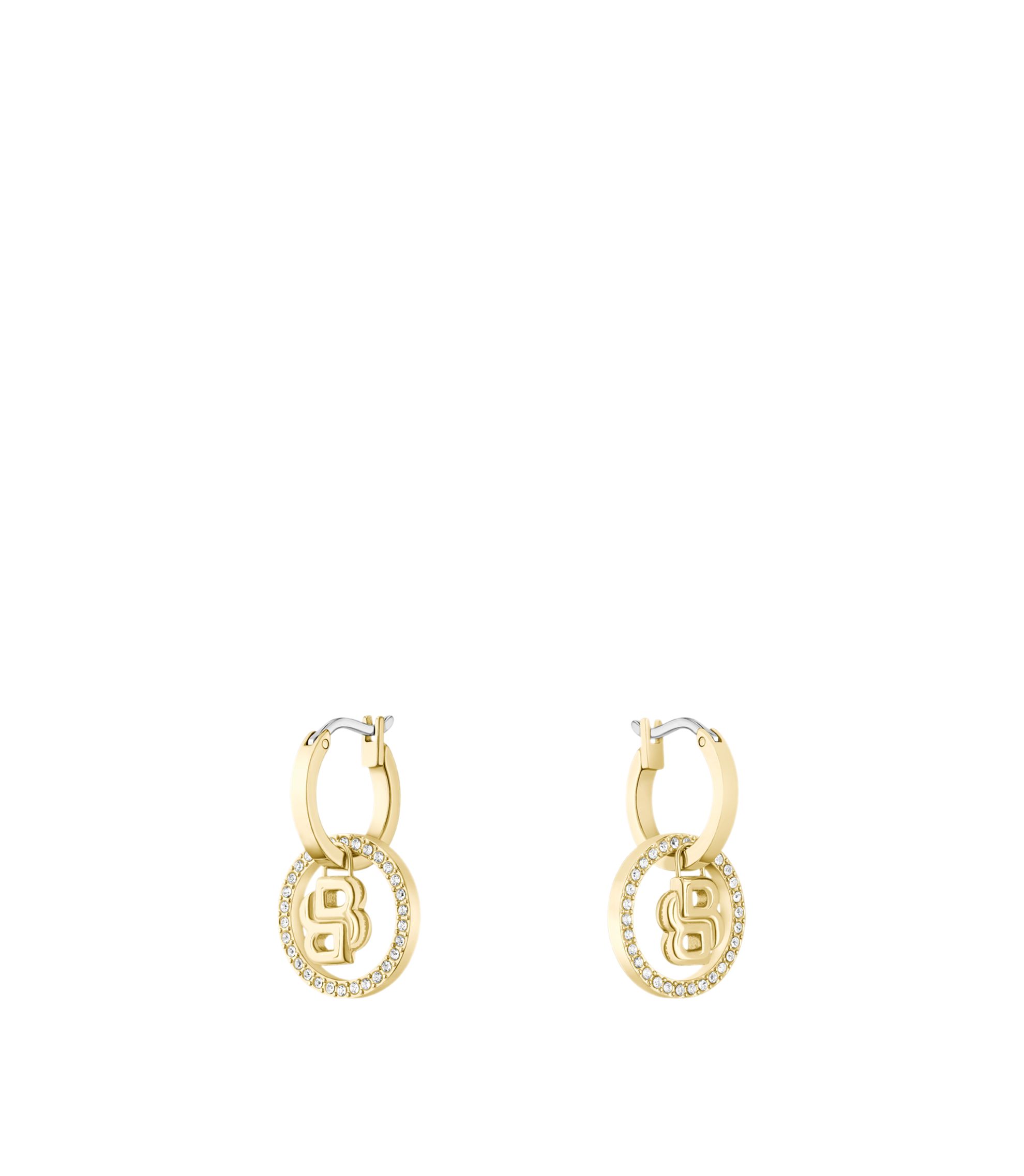 Goldfarbene Ohrringe mit Double-B-Anhänger