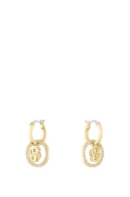 Gold-tone earrings with Double B monogram charm
