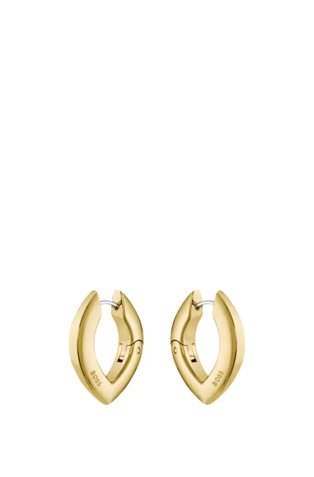 Gold-tone earrings with petal shape