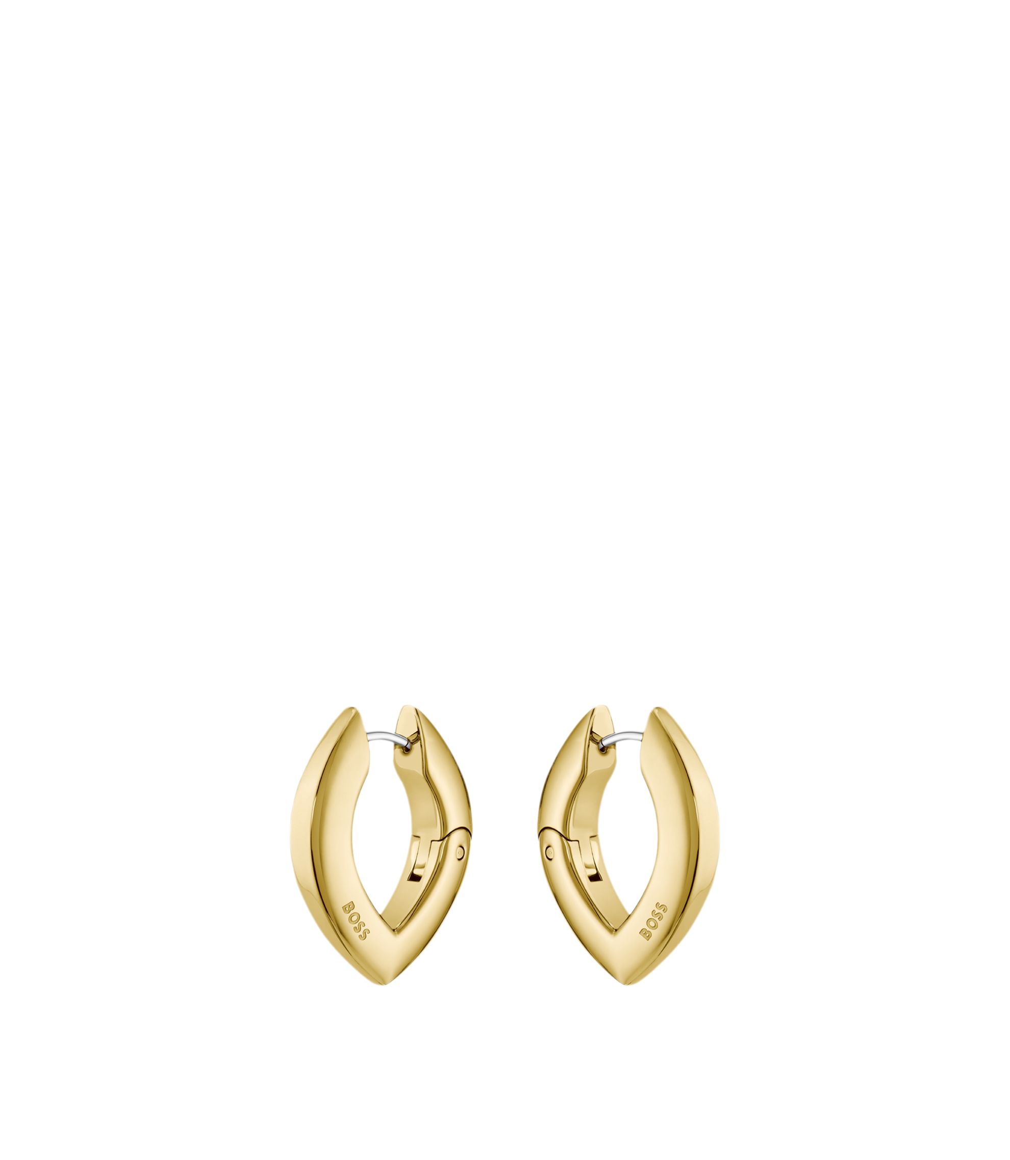 Goldfarbene Ohrringe mit Blütenblatt-Optik