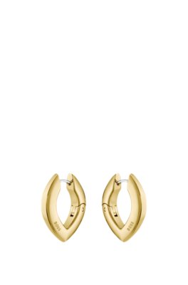 Gold-tone earrings with petal shape