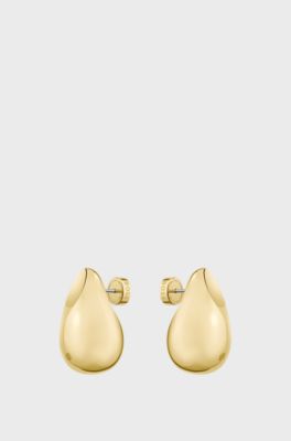 Goldfarbene Ohrringe mit Tropfen-Design, Goldfarben