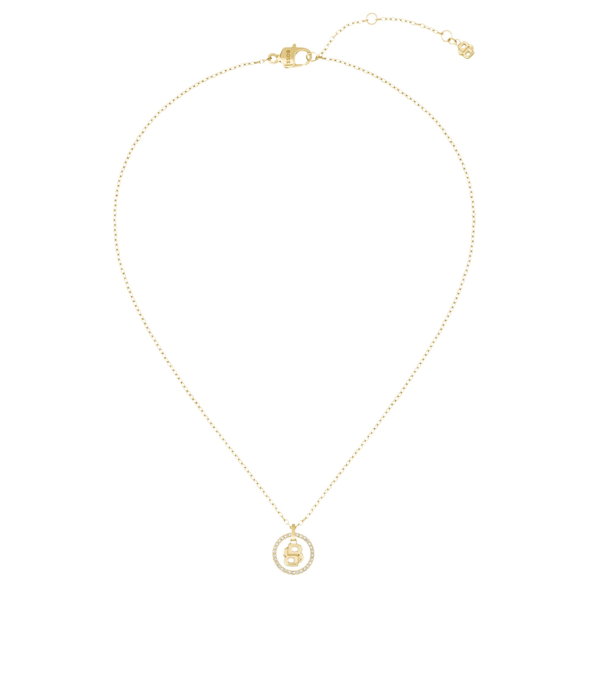 Goldfarbene Kette mit Double-B-Monogramm als Anhänger