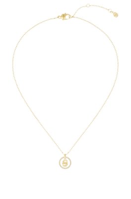 Gold-tone necklace with Double B monogram pendant
